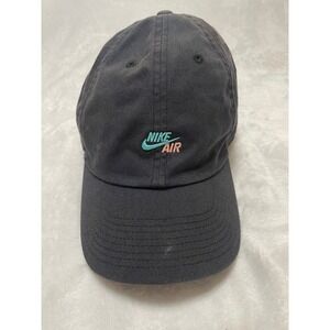 Nike Air Black Baseball Cap Heritage86 Adjustable Strap Cotton Polyester Blend